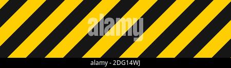 Hintergrundvektordarstellung der Stripe-Linie. Diagonales gelbes und schwarzes Streifenmuster. Stock Vektor