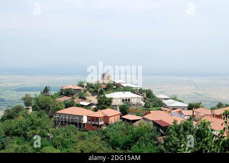 Blick von Signakhi in Richtung Alazani Valley.Kacheti. Georgien Stockfoto