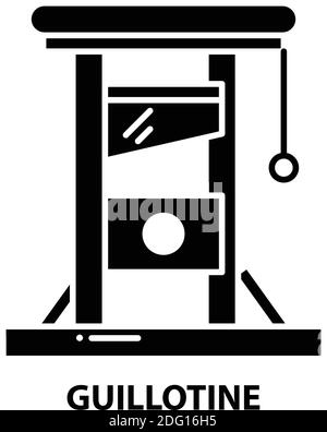 Guillotine-Symbol, schwarzes Vektorzeichen mit editierbaren Konturen, Konzeptdarstellung Stock Vektor