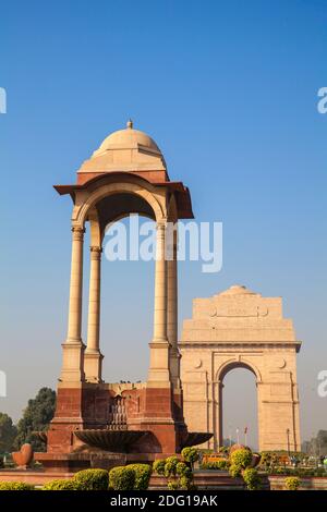 Indien, Delhi, Rajpath, India Gate und das leere Vordach Stockfoto