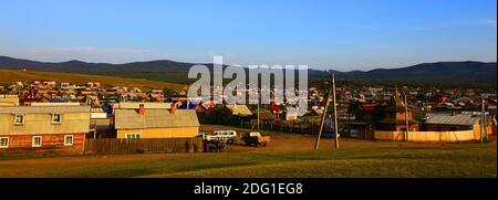 Der Baikalsee. Olchon. Chuschir. Tag. Stockfoto