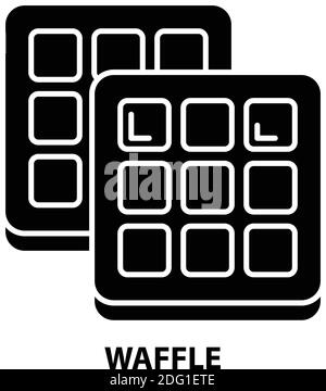 Waffelsymbol, schwarzes Vektorzeichen mit editierbaren Konturen, Konzeptdarstellung Stock Vektor