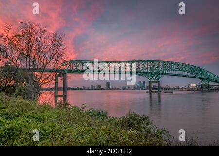 Hart Bridge Sonnenuntergang Stockfoto