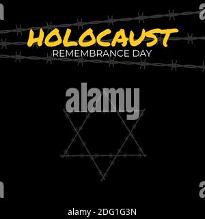Hintergrund des internationalen Holocaust-Gedenktages. Abbildung Stockfoto