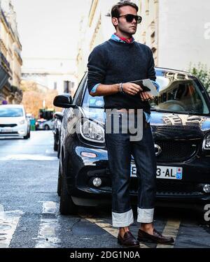 PARIS, Frankreich - September 30 2017: Nicolo Milella auf der Straße in Paris. Stockfoto