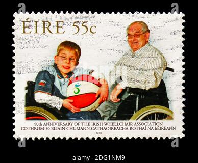 MOSKAU, RUSSLAND - 18. AUGUST 2018: Eine Briefmarke gedruckt in Ausstellungen, Serie, um 19 Stockfoto