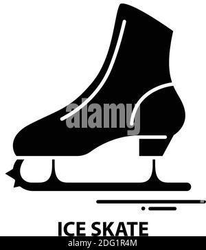 Eislaufsymbol, schwarzes Vektorzeichen mit editierbaren Konturen, Konzeptdarstellung Stock Vektor