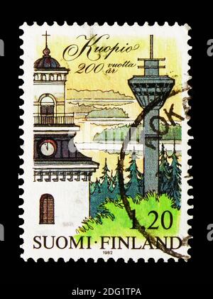 MOSKAU, RUSSLAND - 18. AUGUST 2018: Eine Briefmarke gedruckt in Ausstellungen, Serie, um 19 Stockfoto