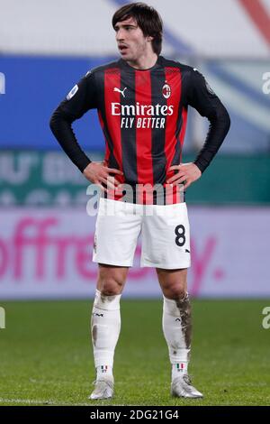 Sandro Tonali (AC Mailand) während der UC Sampdoria gegen AC Mailand, Italienische Fußballserie A Spiel, Genua, Italien, 06. Dezember 20 - Foto .LM/Francesco Scaccianoce Stockfoto