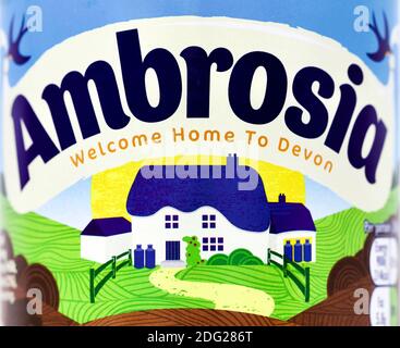 Ambrosia Creamed Rice Sultanas & Muskatnuss Stockfoto