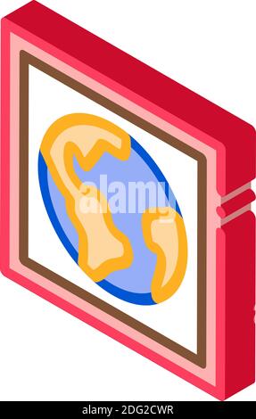 Decken-Stretch mit isometrischer Symboldarstellung für Fotodruck Stock Vektor