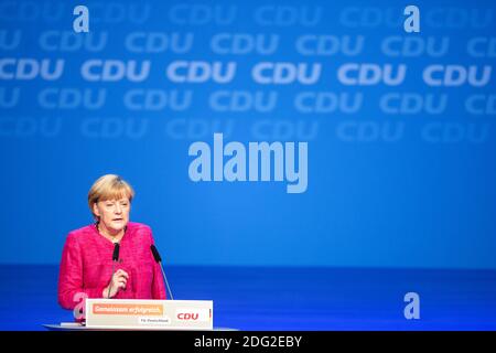 Angela Merkel letzte Rede in Berlin vor den Wahlen. Stockfoto