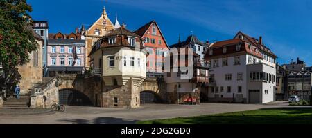 Esslingen am Neckar, Innere Brücke mit Brückenpfeilerhäusern Stockfoto