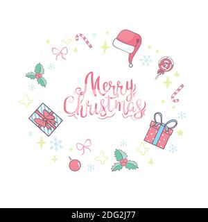 Frohe Weihnachten. Typografie. Vektor-Logo, Text-Design. Grußkarte. Stock Vektor