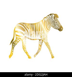 Goldene Zebra-Silhouette. Vektorgrafik Stock Vektor
