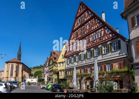 Esslingen am Neckar, Stadtkirche, Marktplatz, Münster St. Paul, Kielmeyerhaus Stockfoto