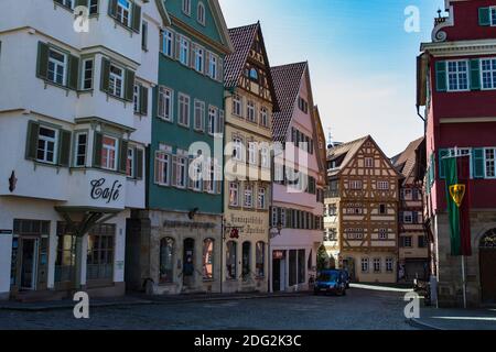 Esslingen am Neckar, Fachwerkhäuser am Rathausplatz Stockfoto