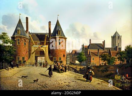 Weerdpoort in Utrecht 1821 Jan Hendrik Verheyen 1778-1846 Niederländisch die Niederlande. Stockfoto