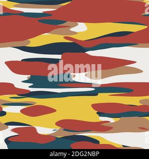 Nahtloses, unifarbenes, flaches Camo-Digitalmuster Stockfoto