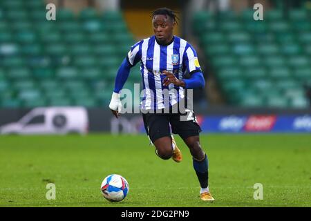 Moses Odubajo von Sheffield Wednesday - Norwich City / Sheffield Wednesday, Sky Bet Championship, Carrow Road, Norwich, UK - 5. Dezember 2020 nur redaktionelle Verwendung - DataCo-Beschränkungen gelten Stockfoto