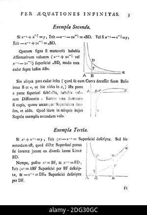 ISAAC NEWTON (1642-1726/7) englischer Mathematiker, Physiker, Theologe und Autor. Seite aus seinem 1711 Arbeiten über Kalkül, De analysi per aequationes... Stockfoto