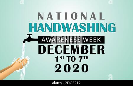 National Handwashing Awareness Week Dezember 2020 Stock Vektor