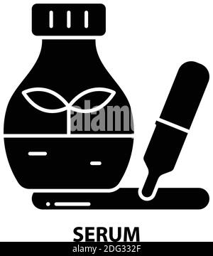 Serumsymbol, schwarzes Vektorzeichen mit editierbaren Strichen, Konzeptdarstellung Stock Vektor