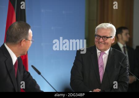 Steinmeier empfängt UN-Generalsekretär im Auswärtigen Amt in Berlin Stockfoto