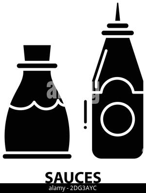Saucensymbol, schwarzes Vektorzeichen mit editierbaren Konturen, Konzeptdarstellung Stock Vektor