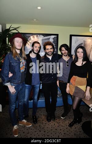 Minuit, Raoul Chichin et Simone Ringer (fils et fille des Rita Mitsouko) Assistent a la Conference de Presse des Victoires de la Musique 2017 pour annoncer les artistes nommes au Zebra Square a Paris, France le 10 Janvier 2017. Foto von Aurore Marechal/ABACAPRESS.COM Stockfoto