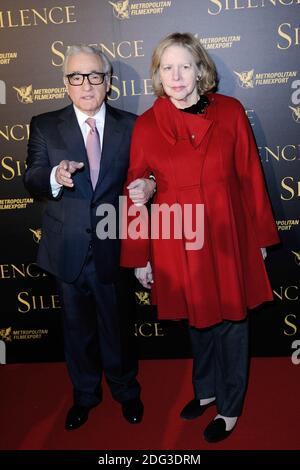 Martin Scorsese und seine Frau Helen Schermerhorn Morris bei der Silence-Premiere am 12. Januar 2017 im Musée Guimet in Paris, Frankreich. Foto von Aurore Marechal/ABACAPRESS.COM Stockfoto