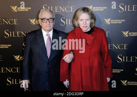 Martin Scorsese und seine Frau Helen Schermerhorn Morris bei der Silence-Premiere am 12. Januar 2017 im Musée Guimet in Paris, Frankreich. Foto von Aurore Marechal/ABACAPRESS.COM Stockfoto