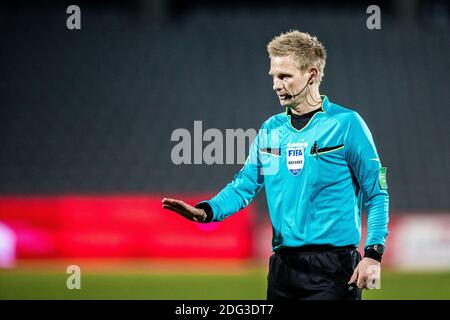 Aarhus, Dänemark. Dezember 2020. Schiedsrichter Joergen Daugbjerg Burchardt gesehen während der 3F Superliga Spiel zwischen Aarhus GF und Broendby IF in Ceres Park in Aarhus. (Foto Kredit: Gonzales Foto/Alamy Live News Stockfoto