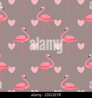 Bunte Rosa Flamingo Nahtloses Muster Hintergrund. Abbildung. Stockfoto