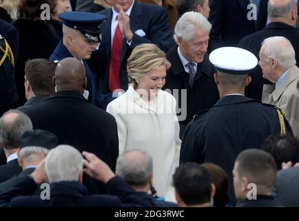 Die ehemalige Präsidentschaftskandidatin Hillary Clinton nimmt an der 58. Amtseinführung des Präsidenten am 20. Januar 2017 in Washington, DC Teil. Foto: Olivier Douliery/Abaca Stockfoto