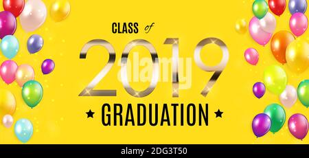 Herzlichen Glückwunsch zur Absolvierung 2019 Klassenhintergrund Illustration Stockfoto