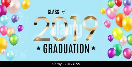 Herzlichen Glückwunsch zur Absolvierung 2019 Klassenhintergrund Illustration Stockfoto