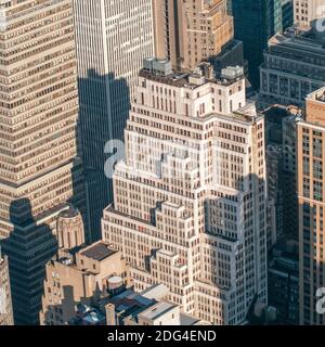 New York City Manhattan Midtown aerial Panorama-Ansicht mit Wolkenkratzern Stockfoto