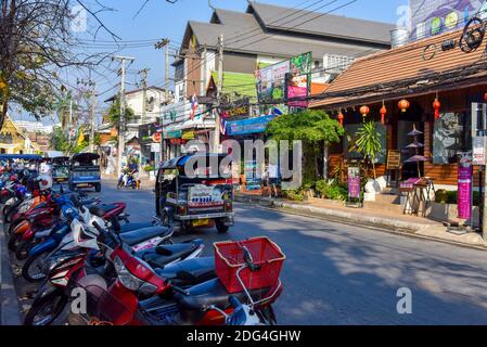 Rachadamnoen Commercial Street, Chiang Mai, Thailand Stockfoto