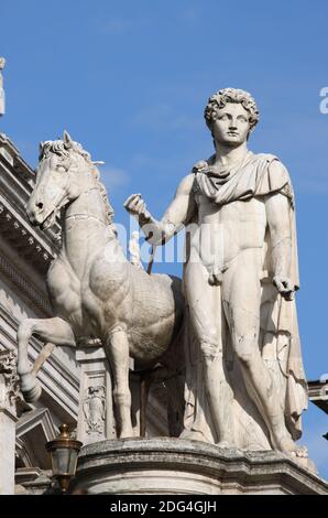 Castor-Statue auf dem Campidoglio-Platz. Rom Stockfoto