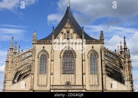 St. Barbara Kathedrale Fassade in Kutna Hora Stockfoto