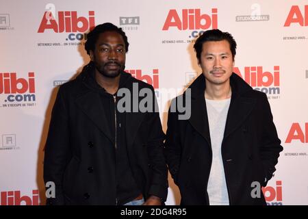 Noom Diawara, Frederic Chau assistent a la Premiere de Alibi.com A Paris, France, le 31 janvier 2017. Foto von Alban Wyters/ABACAPRESS.COM Stockfoto