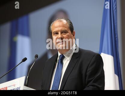 Jean-Christophe Cambadelis, Vorsitzender der Sozialistischen Partei Frankreichs (PS), hält seine Rede während der PS-Führungsversammlung für die Präsidentschafts- und Parlamentswahlen in Mutualite in Paris, Frankreich, am 5. Februar 2017. Foto von Somer/ABACAPRESS.COM Stockfoto