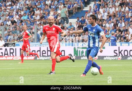 1.FC Magdeburg - Hallescher FC 2015/16 Stockfoto