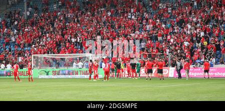 1.FC Magdeburg - Hallescher FC 2015/16 Stockfoto