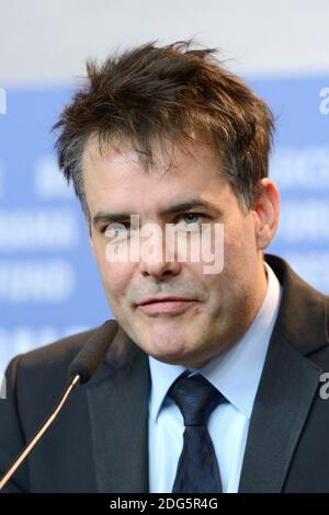 Gonzalo Maza posiert mit seinem Silbernen Bären für das beste Drehbuch (Una Mujer Fantastica) bei der Gewinnerpressekonferenz der 67. Internationalen Filmfestspiele Berlin (Berlinale) am 18. Februar 2017 in Berlin. Foto von Aurore Marechal/ABACAPRESS.COM Stockfoto