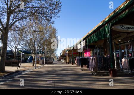 Shepparton, Australien, 15. September 2020. Ein Blick auf die leeren Straßen von Shepparton während der COVID-19 in Melbourne, Australien. Premier Daniel Andrews gab gestern bekannt, dass die Region Victoria zu Schritt 3 der Roadmap übergehen wird. Für Shepparton, im Zentrum von Victoria, sieht dies zu wenig, zu spät aus.Quelle: Dave Hewison/Alamy Live News Stockfoto