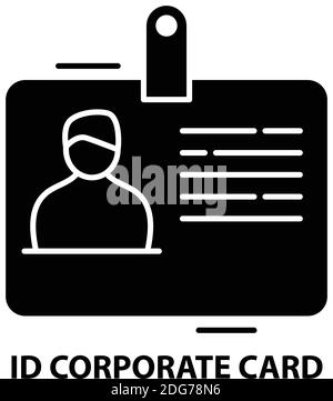 id-Firmenkreditsymbol, schwarzes Vektorzeichen mit editierbaren Konturen, Konzeptdarstellung Stock Vektor