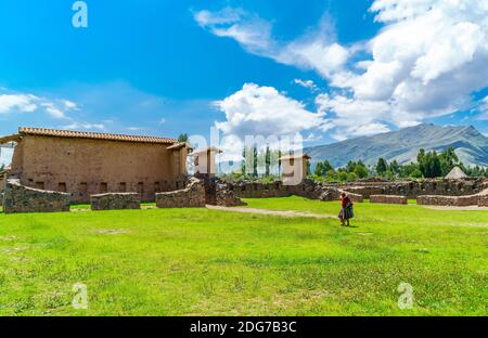 Wohngebiet im Tempel von Wiracocha oder Tempel von Raqchi Stockfoto