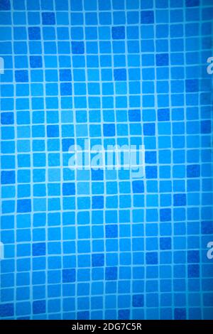 Hintergrundtextur und Muster von blauen Mosaiken Stockfoto